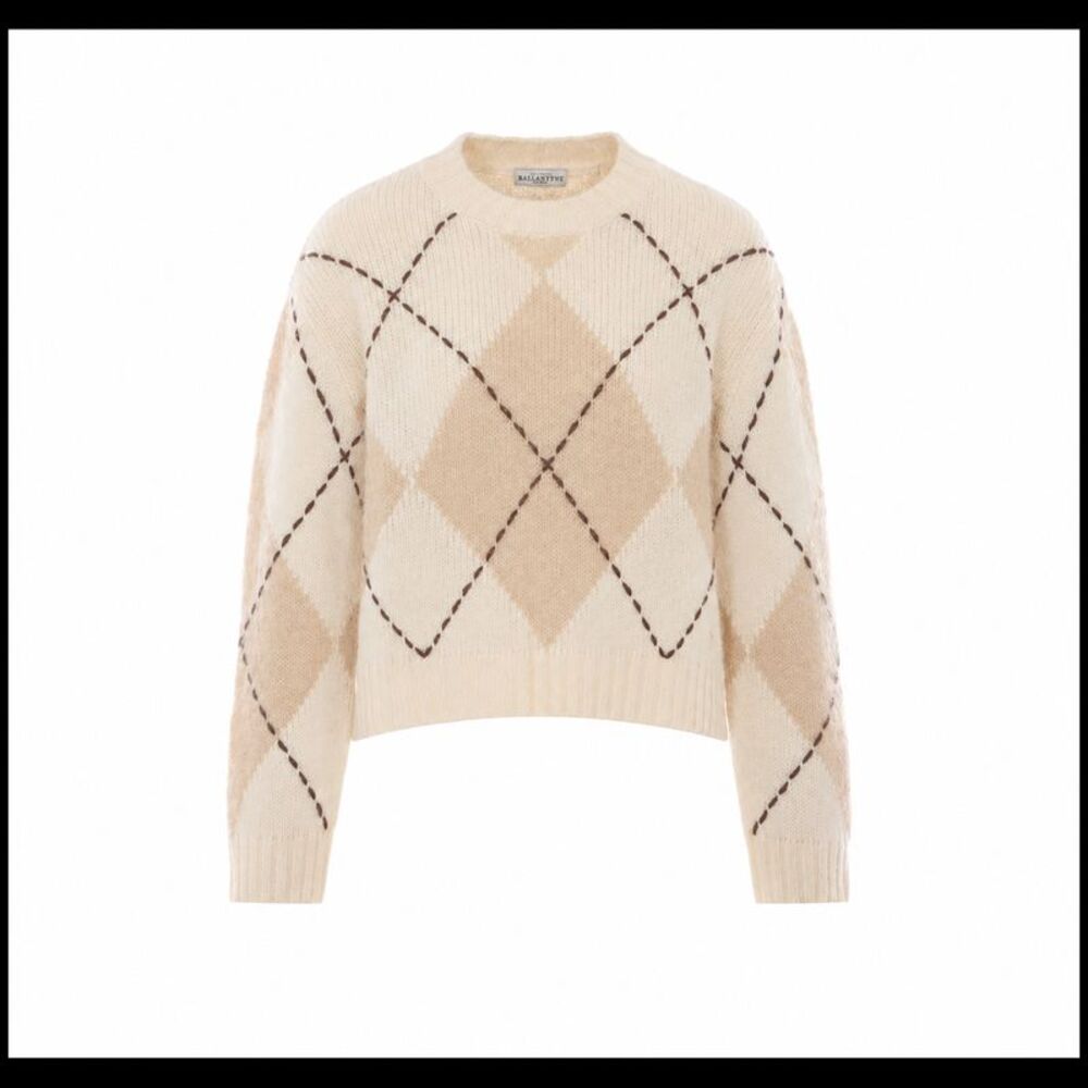 Ballantyne Women Diamond Cropped Sweater